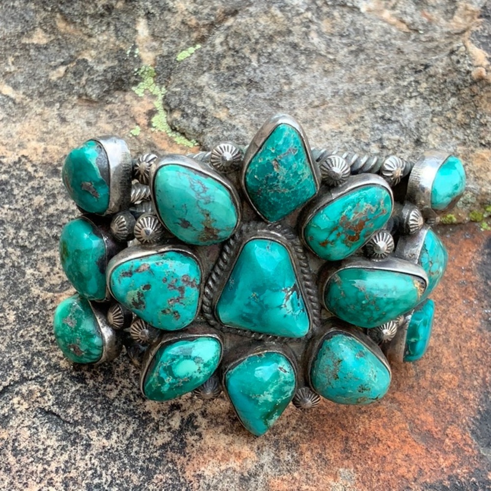 🌟Navajo Turquoise Sterling Cuff - Picture 4 of 16